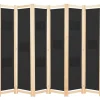 vidaXL Kamerscherm met 6 panelen 240x170x4 cm stof zwart
