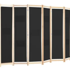 vidaXL Kamerscherm met 6 panelen 240x170x4 cm stof zwart