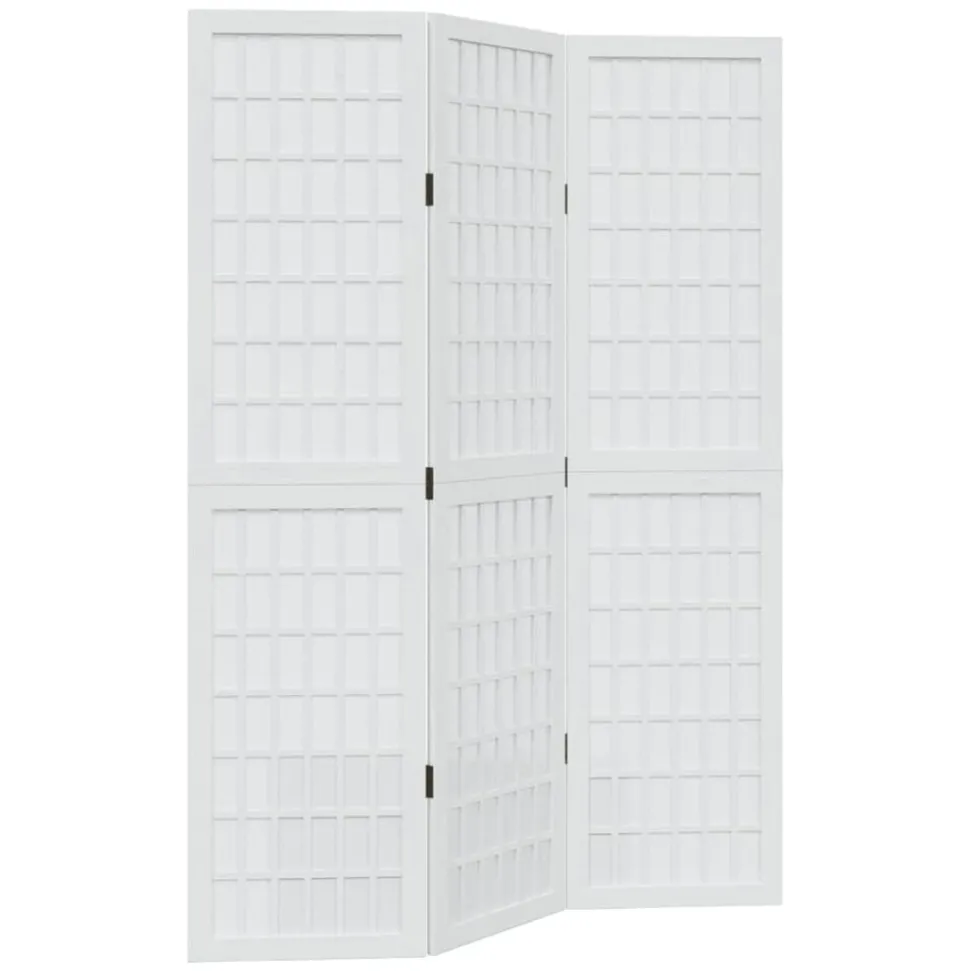 vidaXL Kamerscherm met 3 panelen massief paulowniahout wit
