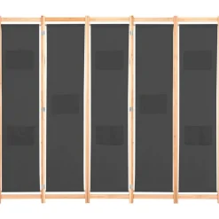 vidaXL Kamerscherm met 5 panelen 200x170x4 cm stof grijs