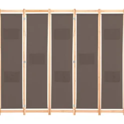 vidaXL Kamerscherm met 5 panelen 200x170x4 cm stof bruin
