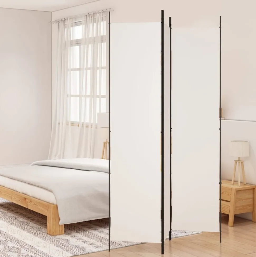 vidaXL Kamerscherm met 3 panelen 150x220 cm stof wit