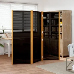 vidaXL Kamerscherm met 3 panelen 210x180 cm zwart