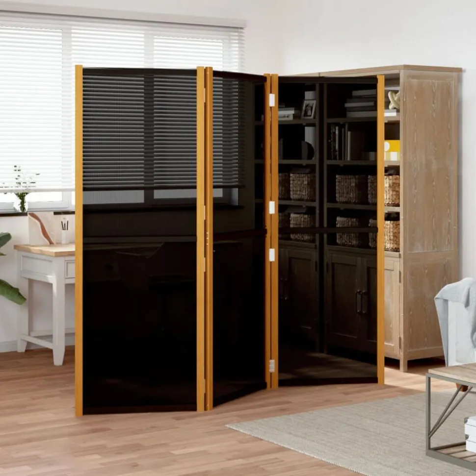 vidaXL Kamerscherm met 3 panelen 210x180 cm zwart