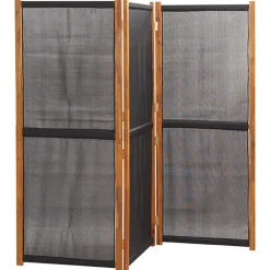 vidaXL Kamerscherm met 3 panelen 210x180 cm zwart