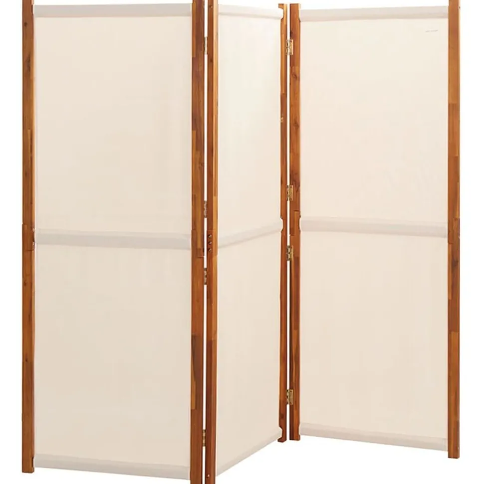 vidaXL Kamerscherm met 3 panelen 210x180 cm crèmewit