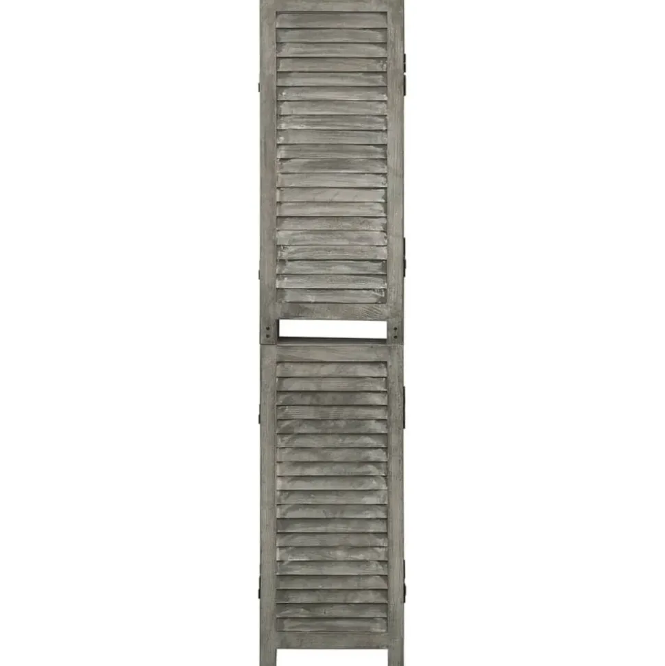 vidaXL Kamerscherm met 5 panelen 179x166 cm massief hout grijs