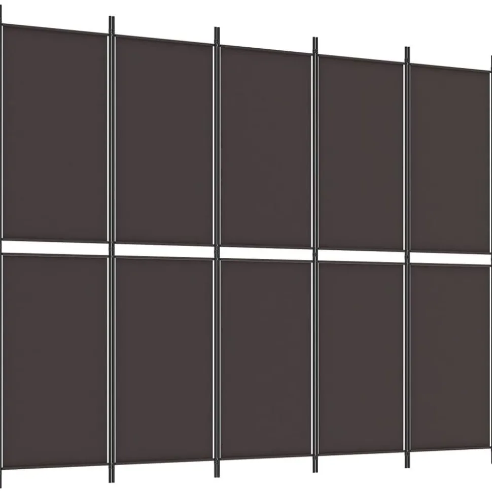vidaXL Kamerscherm met 5 panelen 250x200 cm stof bruin