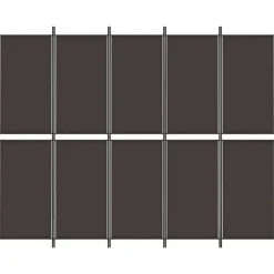 vidaXL Kamerscherm met 5 panelen 250x200 cm stof bruin