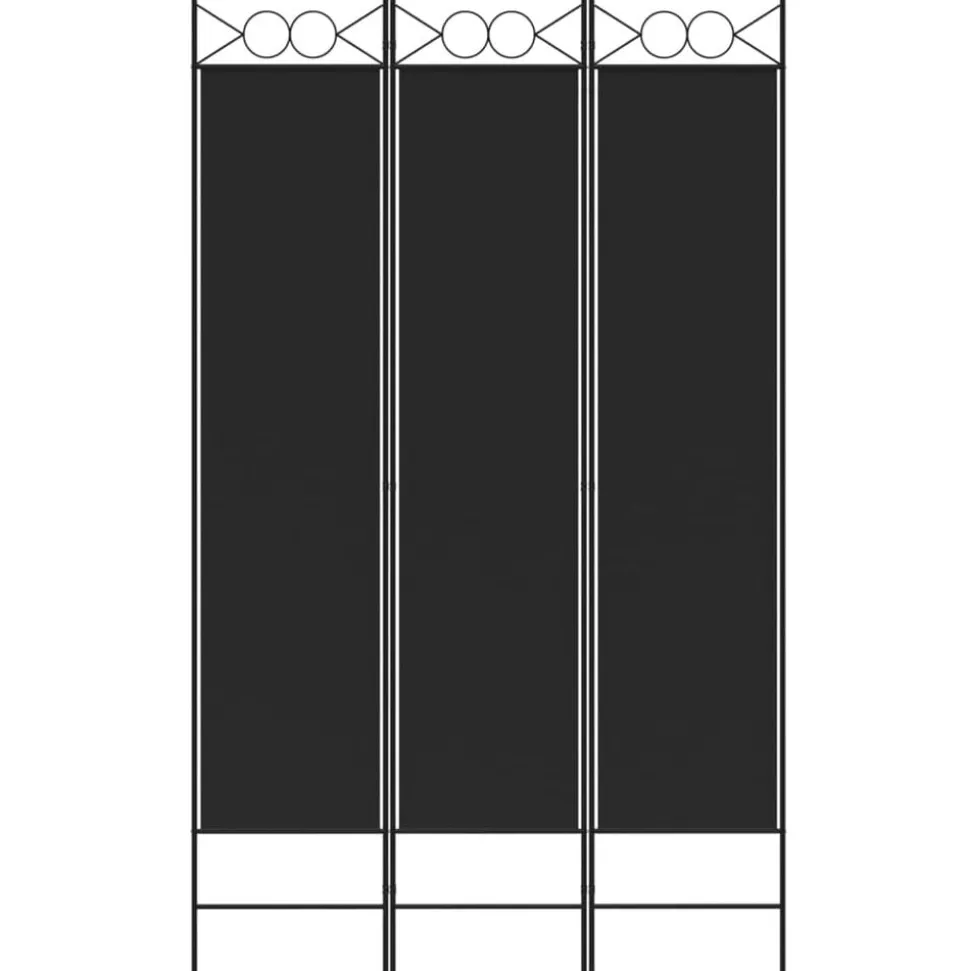 vidaXL Kamerscherm met 3 panelen 120x200 cm stof zwart