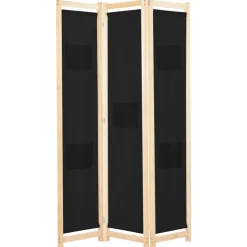 vidaXL Kamerscherm met 3 panelen 120x170x4 cm stof zwart