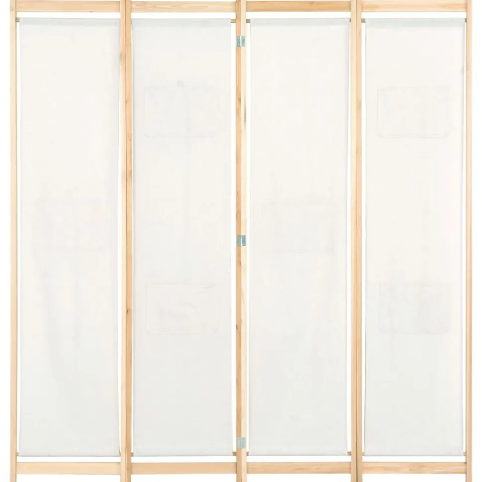 vidaXL Kamerscherm met 4 panelen 160x170x4 cm stof crème