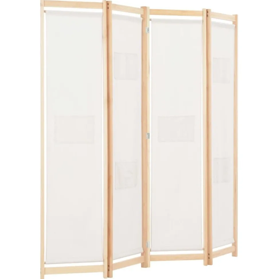 vidaXL Kamerscherm met 4 panelen 160x170x4 cm stof crème