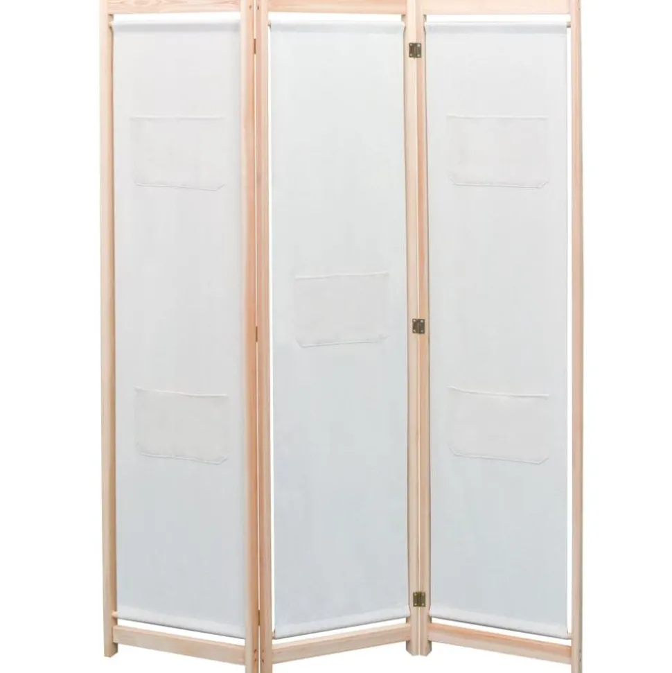 vidaXL Kamerscherm met 3 panelen 120x170x4 cm stof crème