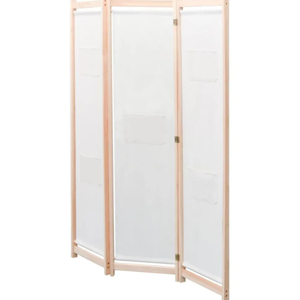 vidaXL Kamerscherm met 3 panelen 120x170x4 cm stof crème