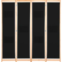 vidaXL Kamerscherm met 4 panelen 160x170x4 cm stof zwart