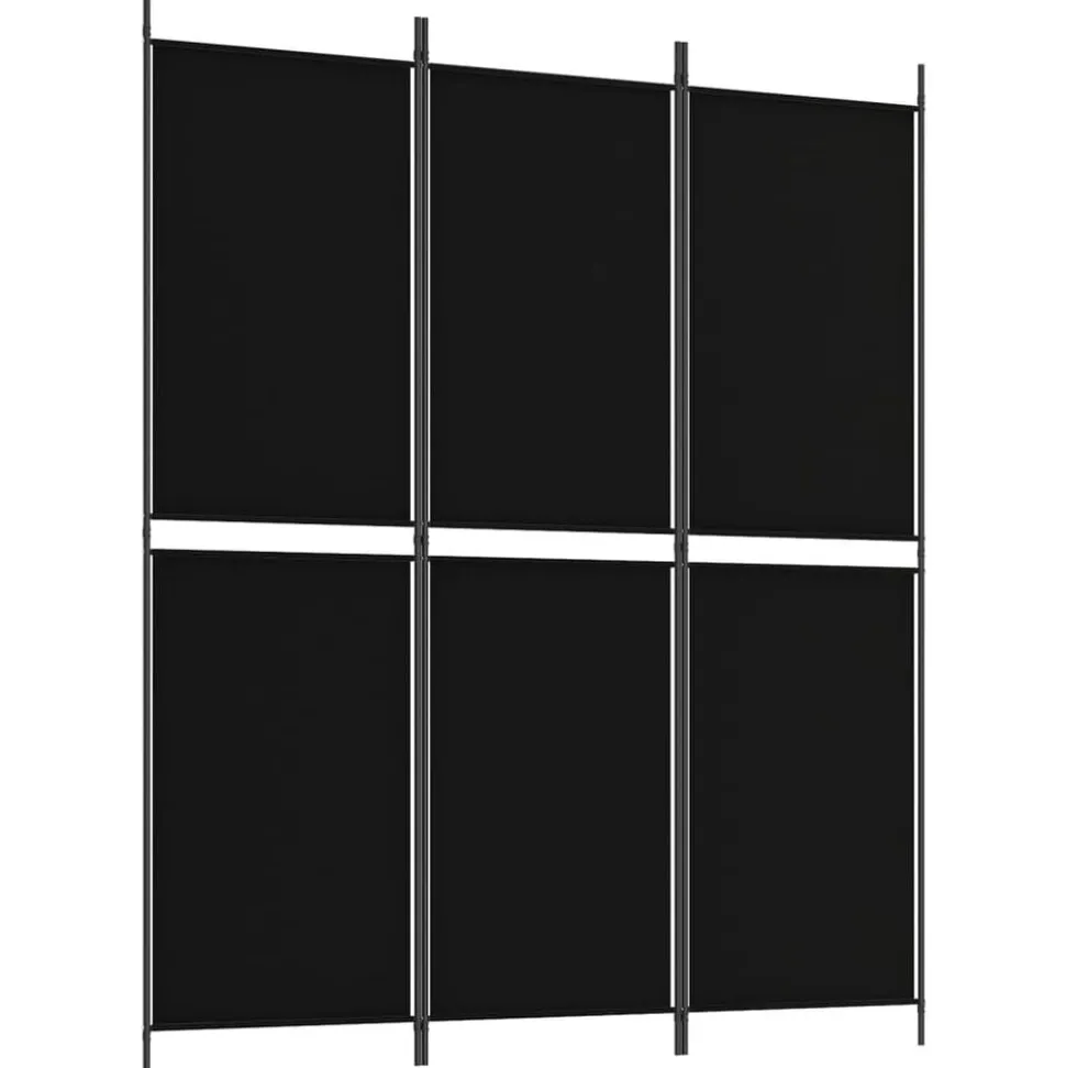 vidaXL Kamerscherm met 3 panelen 150x180 cm stof zwart