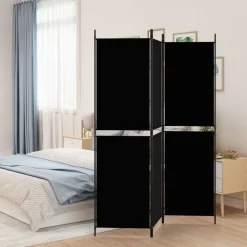 vidaXL Kamerscherm met 3 panelen 150x180 cm stof zwart