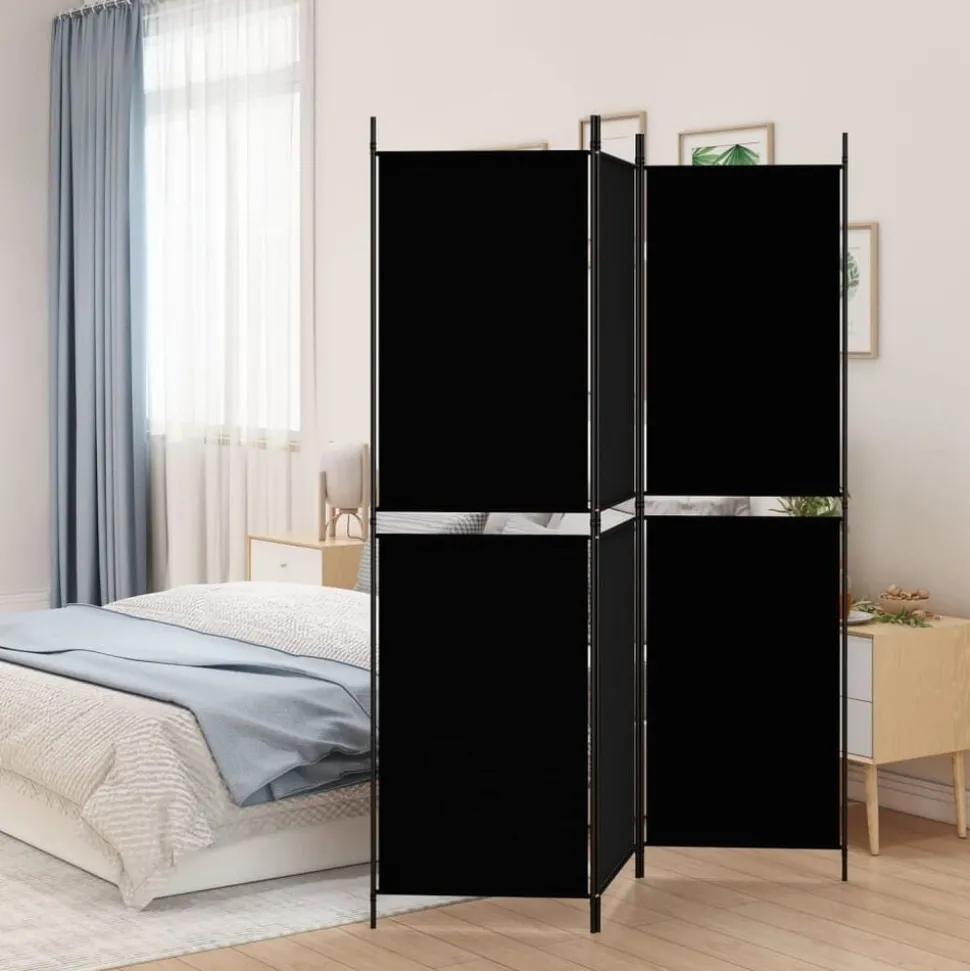 vidaXL Kamerscherm met 3 panelen 150x180 cm stof zwart