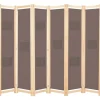 vidaXL Kamerscherm met 6 panelen 240x170x4 cm stof bruin