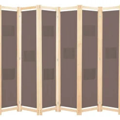 vidaXL Kamerscherm met 6 panelen 240x170x4 cm stof bruin