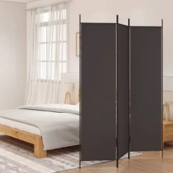 vidaXL Kamerscherm met 3 panelen 150x200 cm stof bruin
