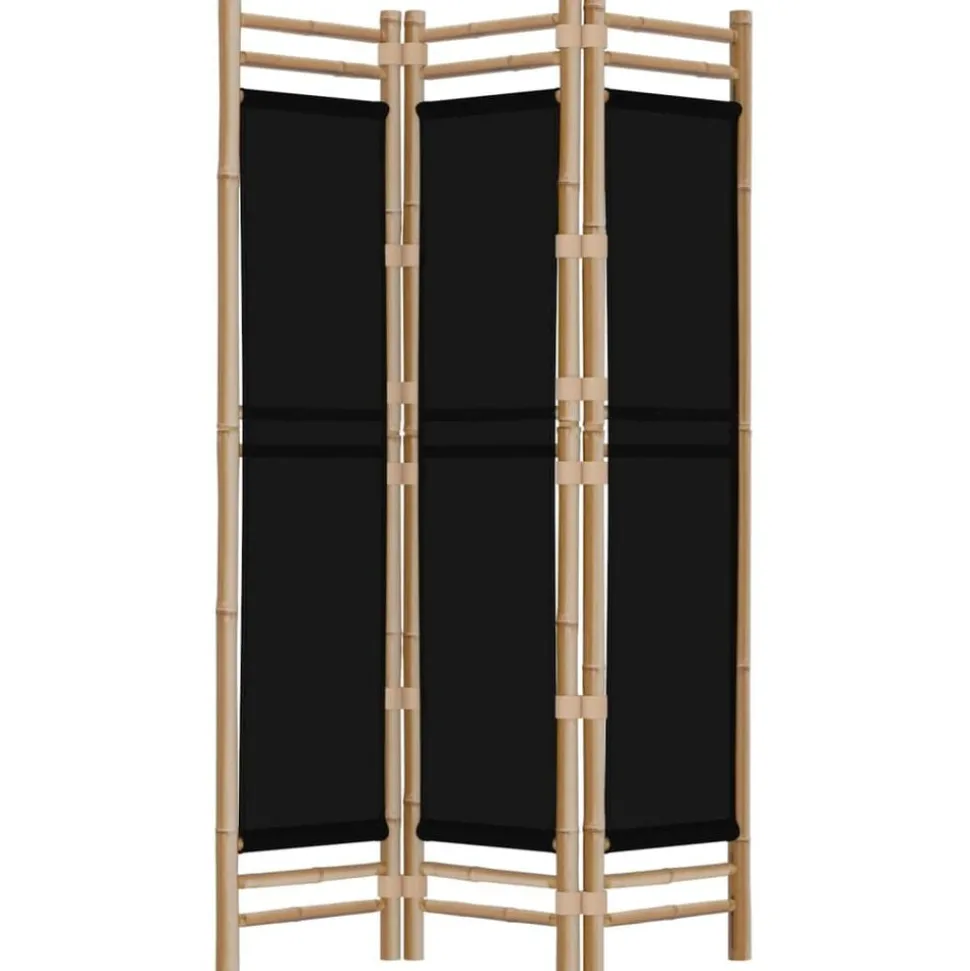 vidaXL Kamerscherm 3-panelen inklapbaar 120 cm bamboe en canvas