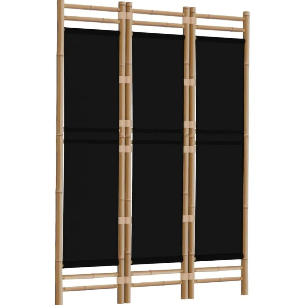 vidaXL Kamerscherm 3-panelen inklapbaar 120 cm bamboe en canvas
