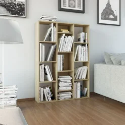 vidaXL Kamerscherm/boekenkast 100x24x140 cm bewerkt hout eikenkleurig