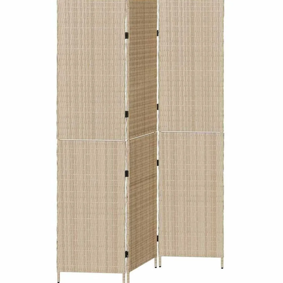 vidaXL Kamerverdeler Beige 147 x 180 cm poly rattan