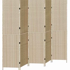 vidaXL Kamerverdeler Beige 242 x 180 cm poly rattan