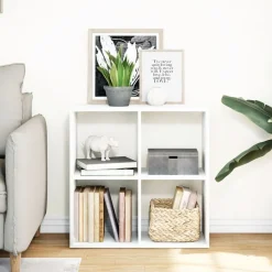 vidaXL Kamerverdeler Boekenkast Wit 69,5x29x69,5 cm Bewerkt Hout