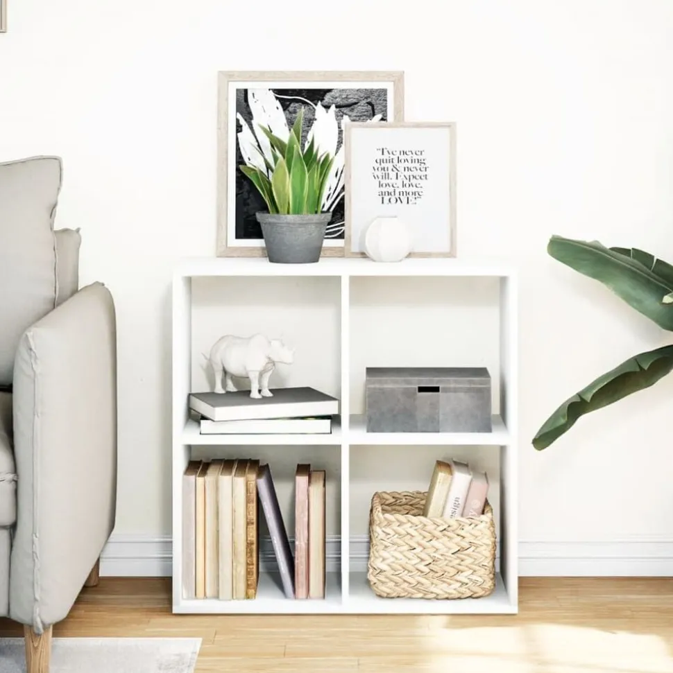 vidaXL Kamerverdeler Boekenkast Wit 69,5x29x69,5 cm Bewerkt Hout