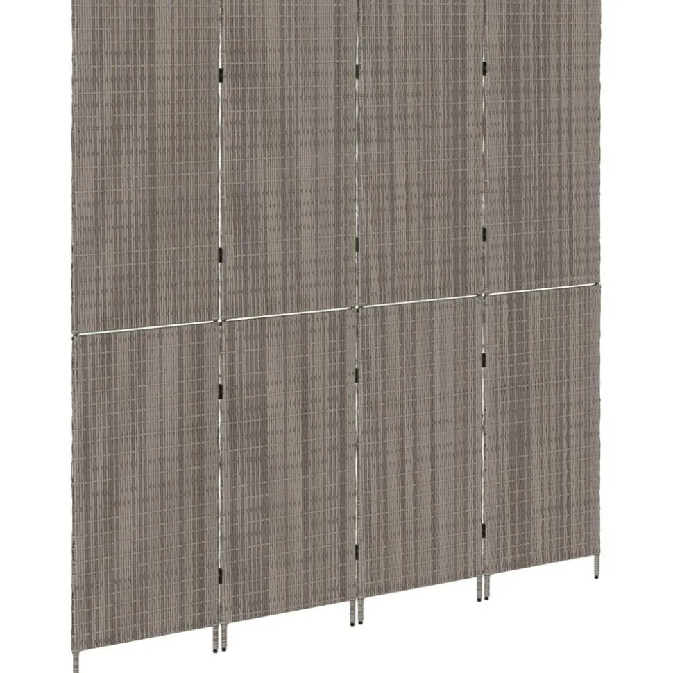 vidaXL Kamerverdeler Grijs 195 x 180 cm poly rattan