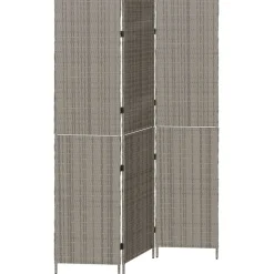 vidaXL Kamerverdeler Grijs 146 x 180 cm poly rattan
