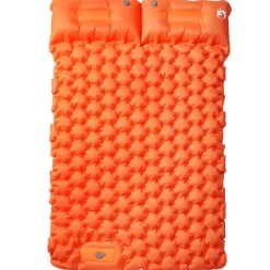 vidaXL Kampeermatras met kussens zelfopblazend 2-persoons oranje