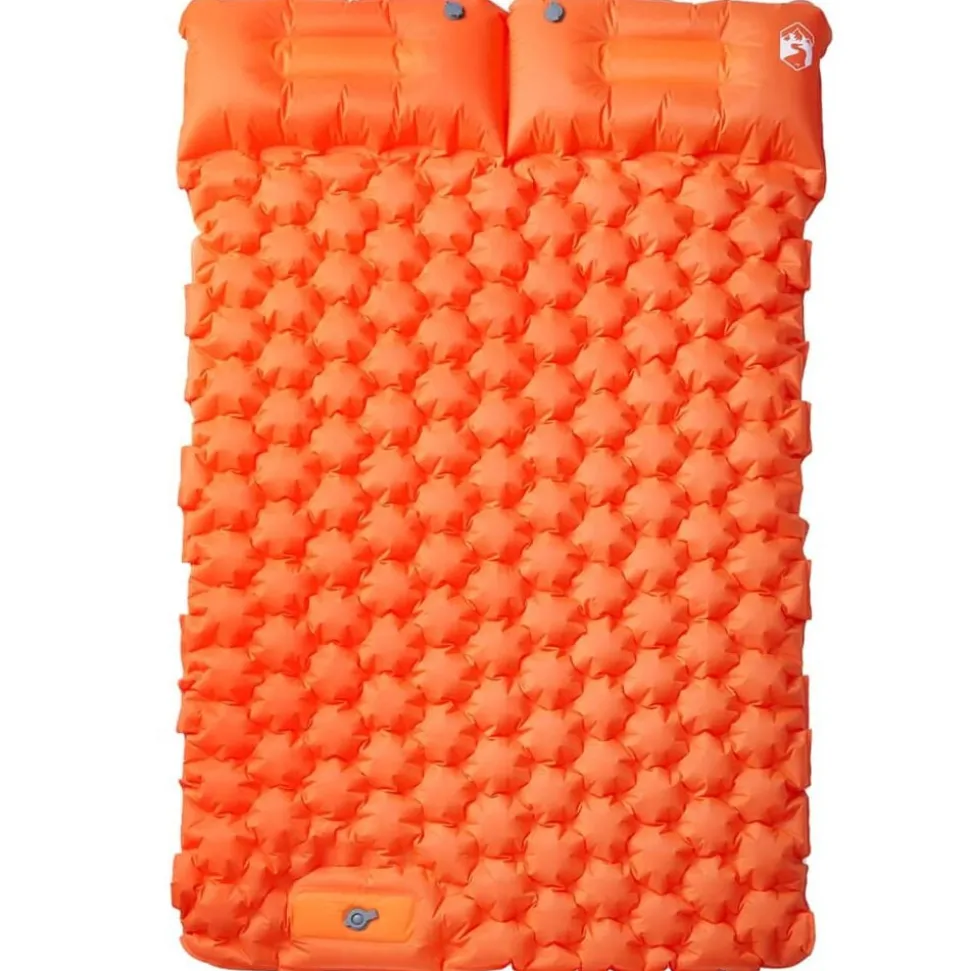 vidaXL Kampeermatras met kussens zelfopblazend 2-persoons oranje