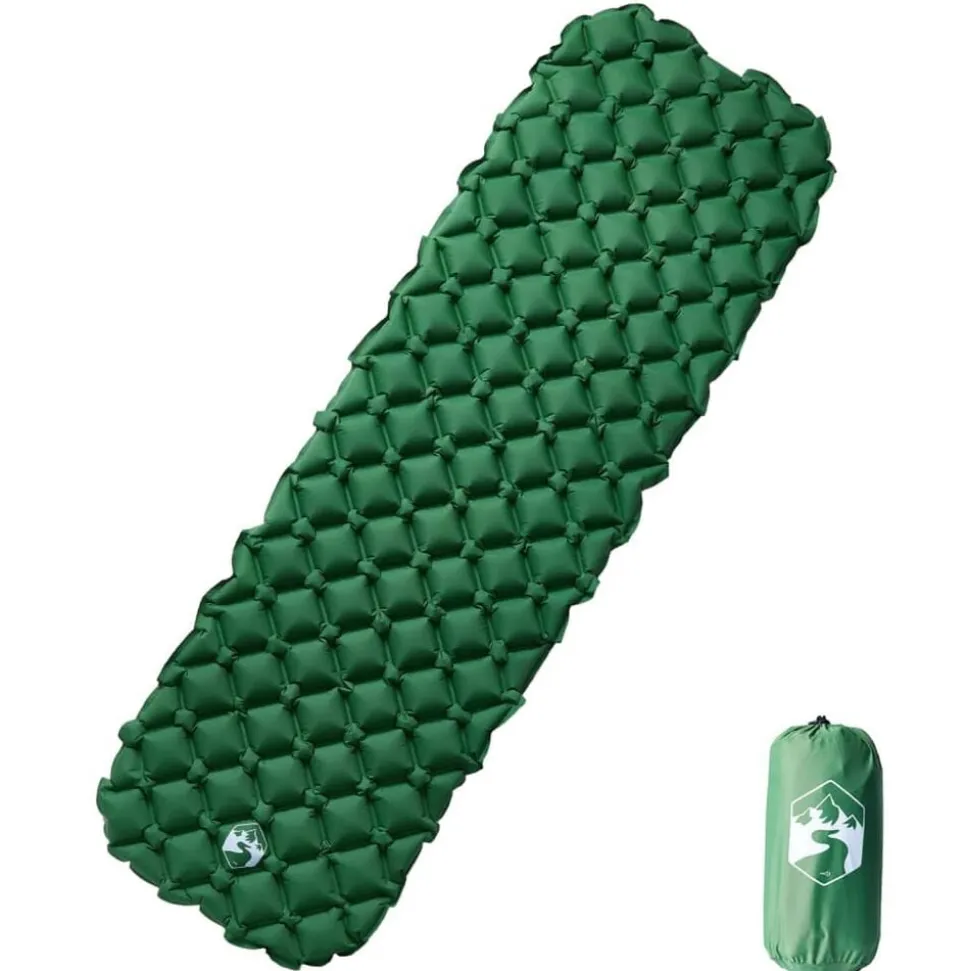 vidaXL Kampeermatras opblaasbaar 190x58x6 cm 1- persoons groen