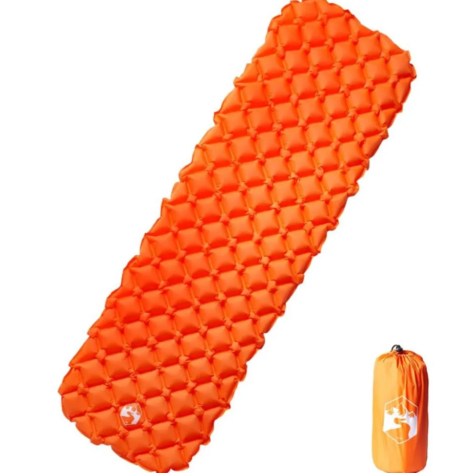 vidaXL Kampeermatras opblaasbaar 190x58x6 cm 1-persoons oranje