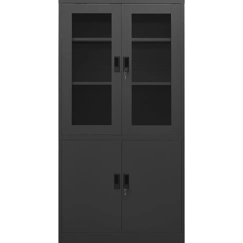 vidaXL Kantoorkast 90x40x180 cm staal antracietkleurig