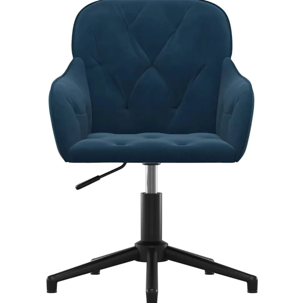 vidaXL Kantoorstoel draaibaar fluweel blauw
