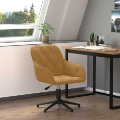 vidaXL Kantoorstoel draaibaar fluweel bruin