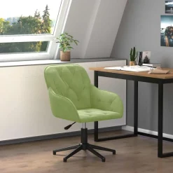 vidaXL Kantoorstoel draaibaar fluweel lichtgroen