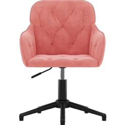 vidaXL Kantoorstoel draaibaar fluweel roze