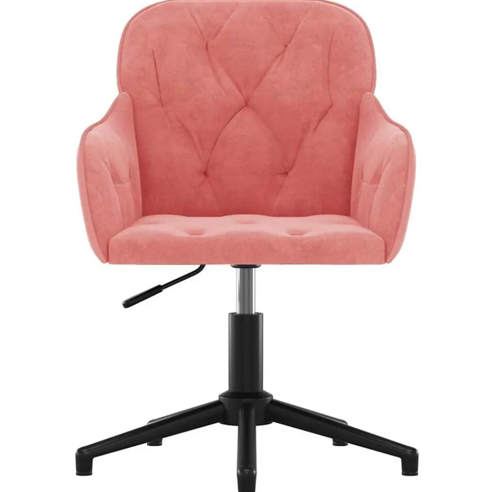 vidaXL Kantoorstoel draaibaar fluweel roze