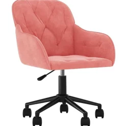 vidaXL Kantoorstoel draaibaar fluweel roze