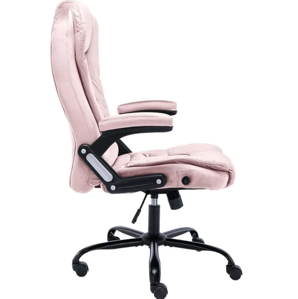 vidaXL Kantoorstoel fluweel roze