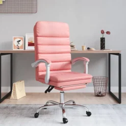 vidaXL Kantoorstoel massage verstelbaar kunstleer roze
