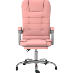 vidaXL Kantoorstoel massage verstelbaar kunstleer roze