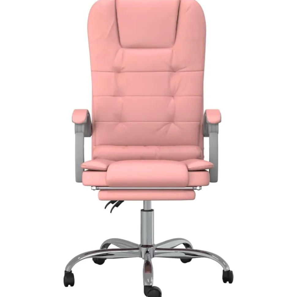 vidaXL Kantoorstoel massage verstelbaar kunstleer roze